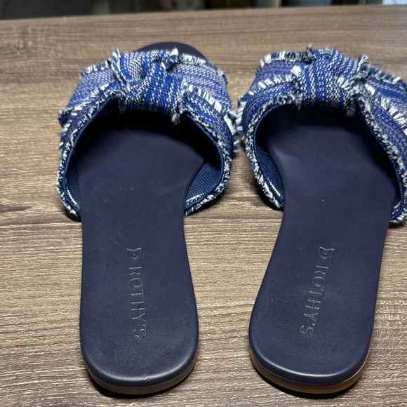 Rothy's Denim Blue Knotted Slide Sandals - Picture 3 of 3